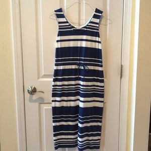 Boden Navy and White Summer Maxi Dress